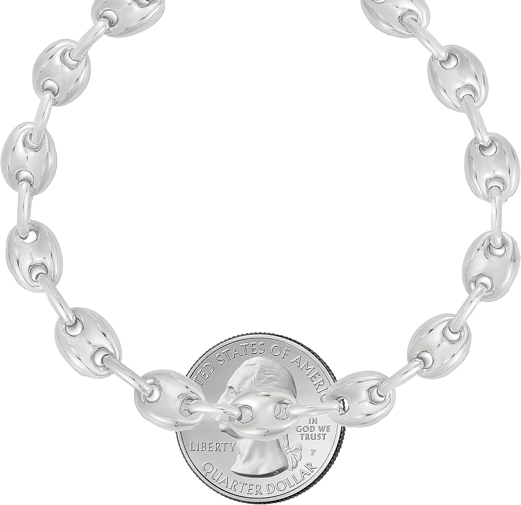 Amazon.com: Savlano 925 Sterling Silver Hollow Puffed Anchor